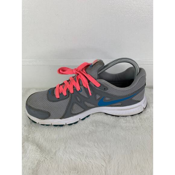 Nike Women’s Revolution 2 Running Shoes Grey Pink Lace Up Size 8.5 - Picture 6 of 11